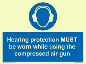 Hearing protection MUST be worn while using the compressed air gun